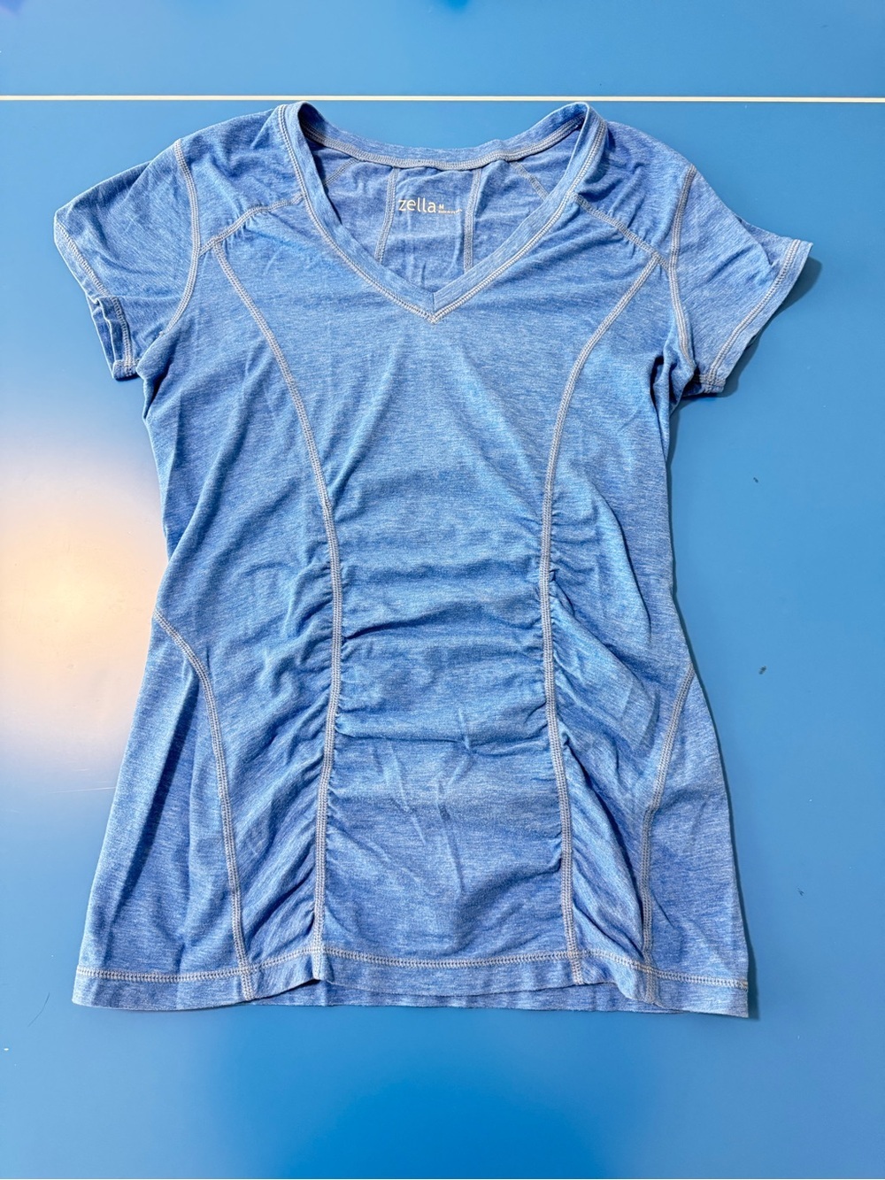 Zella Light Blue V-Neck Short Sleeve Active Tee. Size M. Perfect Condition.